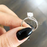0.3ct Round Cut Moissanite Split Shank Engagement Ring 14k White Gold Plated