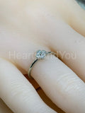 0.2ct Round Cut Moissanite Floral Women Engagement Ring 14k White Gold Plated