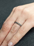 0.3ct Round Cut Moissanite Anniversary Women Wedding Band 14k Black Gold Plated