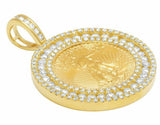 3ct Round Cut Diamond American Eagle Liberty Frame Pendant 14k Yellow Gold Over
