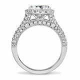 1.5ct Round Cut Diamond Split Shank Halo Engagement Ring 14k White Gold Finish