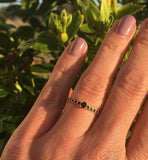 1ct Round Cut Black Diamond Solitaire with Accents Ring 14k Yellow Gold Finish