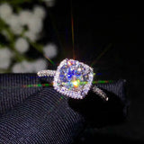 Halo Solitaire Accents Engagement Ring 2ct Round Cut Diamond 18k White Gold Over