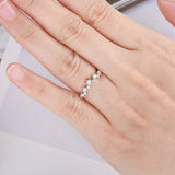 0.8ct Round Cut Diamond Wedding Band Curved Half Eternity 18k White Gold Finish