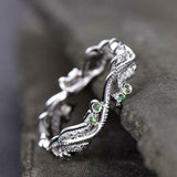 0.5ct Round Cut Green Emerald Wedding Band Leaf Petals 14k White Gold Finish
