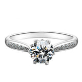 1.6ct Round Cut Diamond Engagement Ring 14k White Gold Finish Accents Solitaire