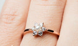 1ct Round Cut Diamond Floral Minimalist Pearl Engagement Ring 14k Rose Gold Over