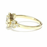 2ct Round Cut Diamond Unique Flower Leaf Accent Solitaire Ring 14k RoseGold Over