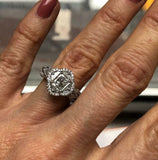 2.2ct Princess Cut Diamond Vintage Cocktail Art Deco Ring 14k White Gold Finish