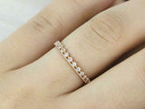 0.9ct Round Cut Diamond Wedding Band Stackable Half Eternity 14k Rose Gold Over