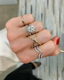 2ct Round Cut Diamond Engagement Ring 14k White Gold Finish Dual Split Band Open