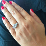 Halo Solitaire Engagement Ring 2ct Round Cut VVS1D Diamond 18k White Gold Finish