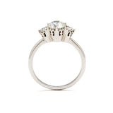 1.14ct Round Cut Diamond Engagement Ring 14k White Gold Finish Trilogy Solitaire