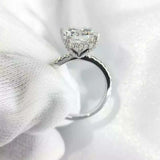 2.3ct Engagement Ring Radiant Cut Diamond Hidden Halo 14k White Gold Finish