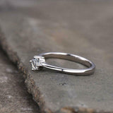 0.4ct Engagement Ring Cushion Cut Diamond Solitaire Design 14k White Gold Finish