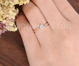 0.3ct Round Cut Moissanite Solitaire Women Engagement Ring 14k White Gold Plated