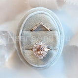 2ct Oval Cut Simulated Morganite Ballerina Engagement Ring 14k YellowGold Plated