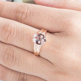 2.6ct Oval Cut Peach Morganite Engagement Ring Solitaire 14k Rose Gold Finish