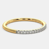 0.3ct Round Cut Moissanite Minimalist Women Wedding Band 14k Yellow Gold Plated