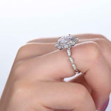 2.3ct Engagement Ring Oval Cut Diamond Halo Women Solitaire 14k WhiteGold Finish