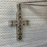 2ct Emerald Simulated Diamond Cross Jesus Pendant 14k White Gold Plated NO CHAIN