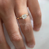 0.2ct Asscher Simulated Diamond Solitaire Engagement Ring 14k Yellow Gold Plated