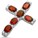 2ct Oval Cut Gemstones Diamond Holy Cross Pendant 14k White Gold Finish NO CHAIN