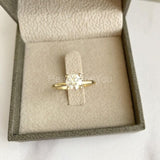 0.3ct Round Cut Moissanite Solitaire Women Engagement Ring 14k YellowGold Plated