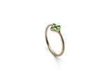 1ct Round Cut Green Emerald Engagement Ring Floral Bridal Set 14k Rose Gold Over