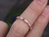 1ct Round Cut Diamond Wedding Band Minimalist Dainty 18k Rose Gold Finish