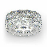 10Ct Oval Cut Diamond East West Cocktail Iced Eternity Band 14K White Gold Over