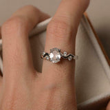 1.2ct Engagement Ring Oval Cut Diamond Swirl Wave Shank 14k White Gold Finish