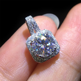 2.5ct Round Cut Diamond Pendant Halo Solitaire 14k White Gold Finish NO CHAIN