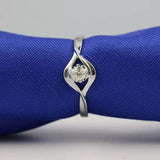 0.3ct Engagement Ring Round Diamond Swirl Twist Solitaire 14k White Gold Finish