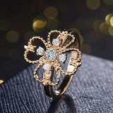 1.2ct Round Cut Diamond Engagement Ring Clover Leaf Fancy 14k Yellow Gold Finish