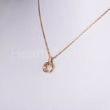 1ct Round Simulated Peach Morganite Bezel Set Pendant Chain 14k Rose Gold Plated