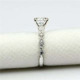 2.35ct Engagement Ring Round Cut Diamond Accents Solitaire 14k White Gold Finish
