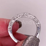 0.2ct Round Cut Moissanite Vintage-Inspired Wedding Band 14k White Gold Plated