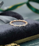 Single Prong Eternity Wedding Band 1ct Marquise Cut Diamond 14k Rose Gold Finish