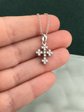 0.6ct Round Cut VVS1D Diamond Jesus Cross Pendant with Chain 14k White Gold Over