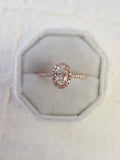 2.3ct Oval Cut VVS Diamond Accent Solitaire Engagement Ring 14k Rose Gold Finish