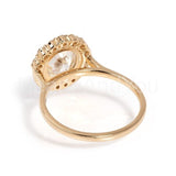 2.3ct Round Cut Moissanite Solitaire Halo Engagement Ring 14K Yellow Gold Plated