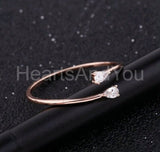 0.4ct Pear Cut Simulated Diamond Bypass Engagement Ring 14k Rose Gold Plated