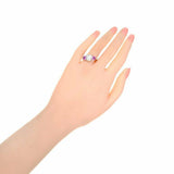 2ct Round Cut Diamond Pink Sapphire Trilogy Engagement Ring 14k White Gold Over