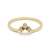 0.15ct Round Cut Diamond Wedding Band 14k Yellow Gold Finish Trilogy Minimalist