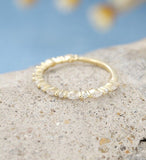 0.3ct Marquise Simulated Diamond Minimalist Wedding Band 14k Yellow Gold Plated