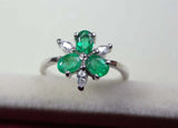 2.3ct Engagement Ring Oval Cut Emerald Stylish Partywear 14k White Gold Finish