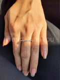 0.25ct Round Cut Moissanite Minimalist Women Wedding Band 14k White Gold Plated