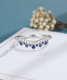 0.55ct Round Cut Moissanite Curved Women Wedding Band 14k White Gold Plated