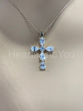 1.2ct Pear Simulated Diamond Jesus Call Pendant 14k White Gold Plated NO CHAIN